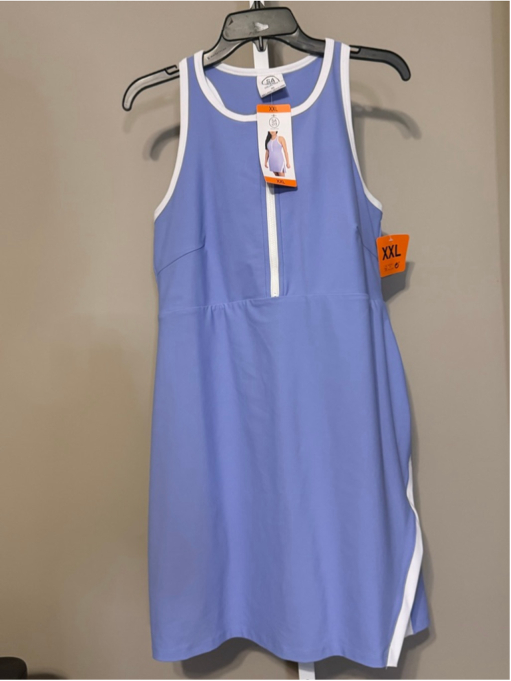 Women's SA Collective Periwinkle & White Zip-Front Dress XXL